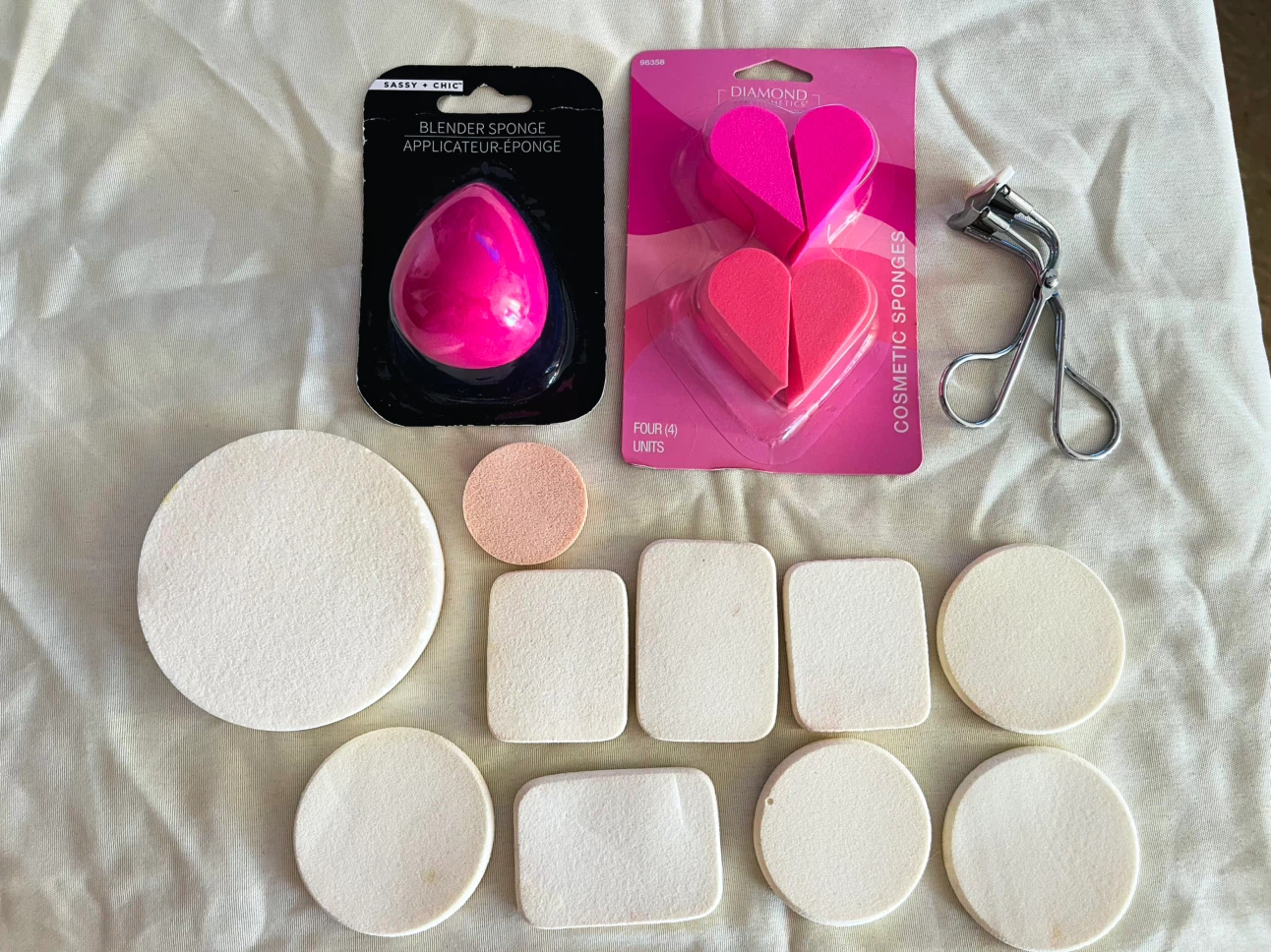Cosmetic Sponges and Eyelash Curler