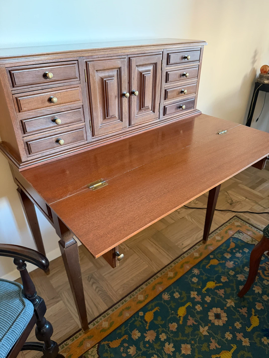 Wooden Secretary Desk with Drawers - photo 2