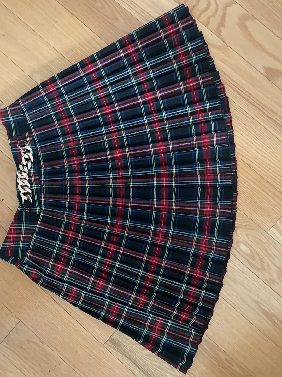 Tartan Pleated Mini Skirt