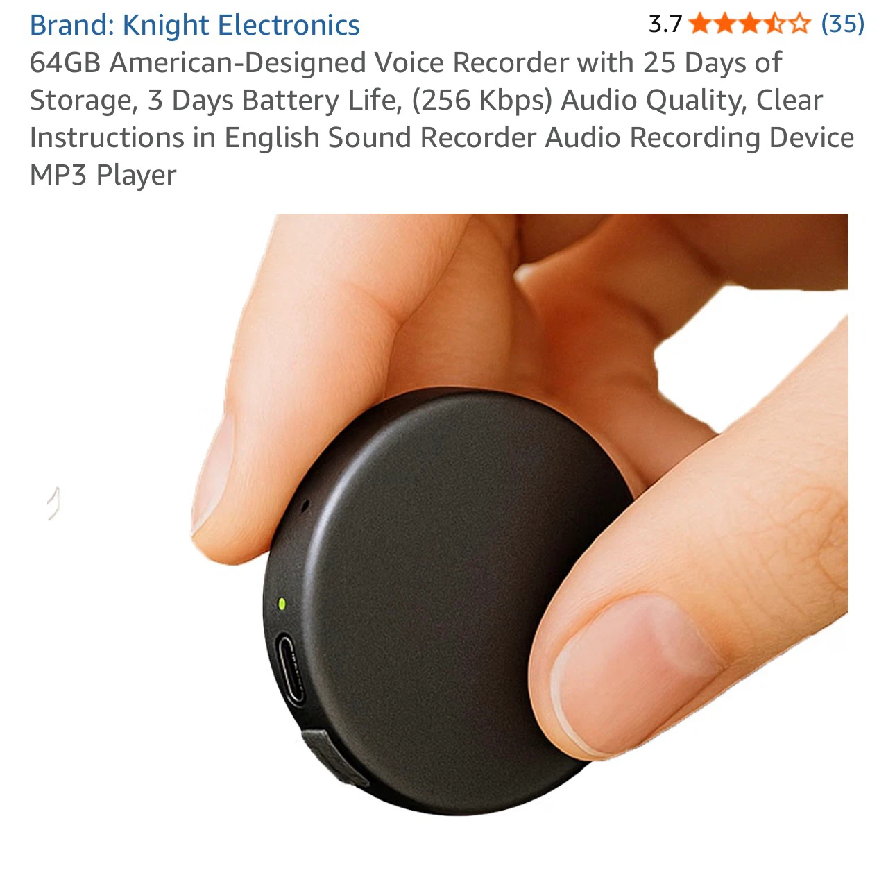 Knight Electronics 64GB Voice Recorder