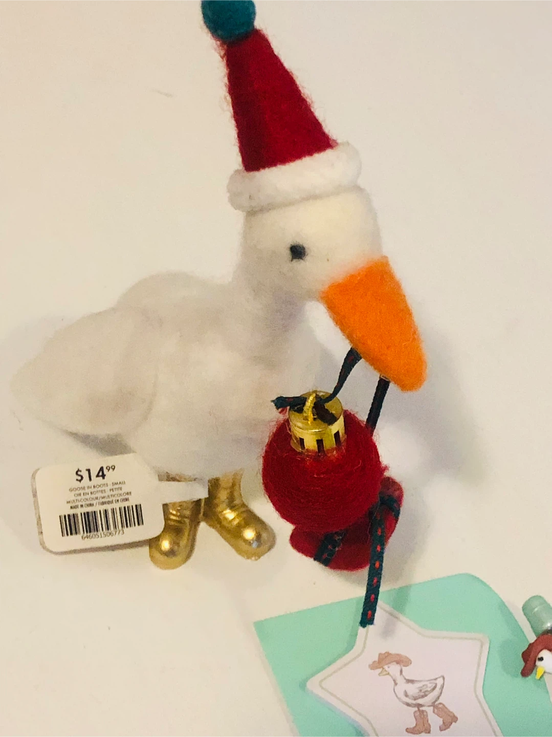 Goose Pack: Goose in Boots Holiday Ornament, Pen,Notes etc