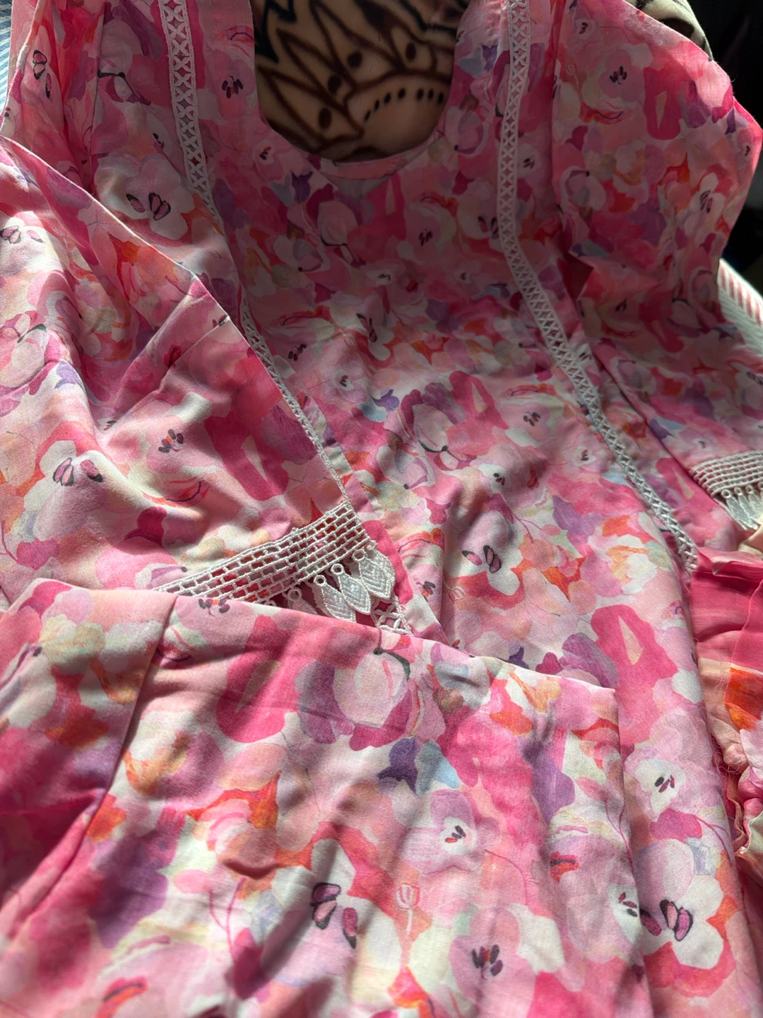 Pink Floral Kurti Set - photo 2