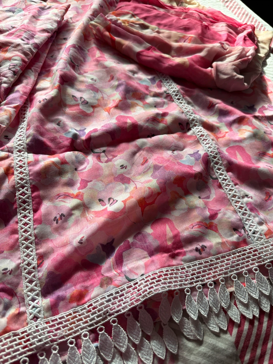 Pink Floral Kurti Set - photo 3