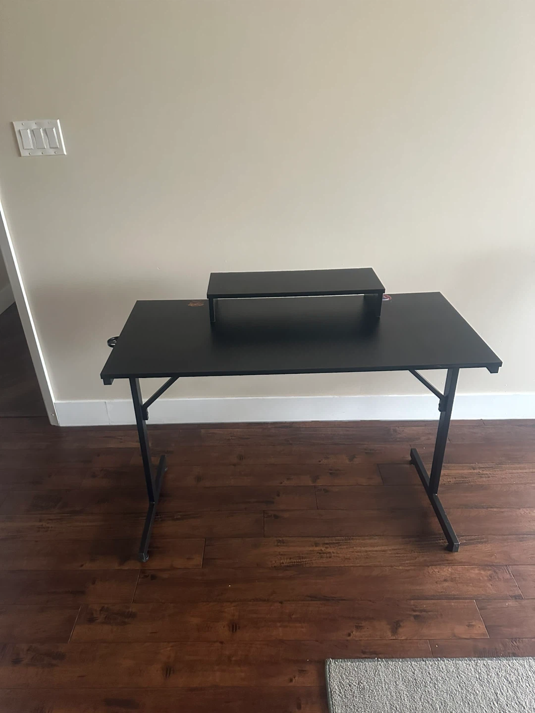 Black Gaming Desk with Monitor Stand