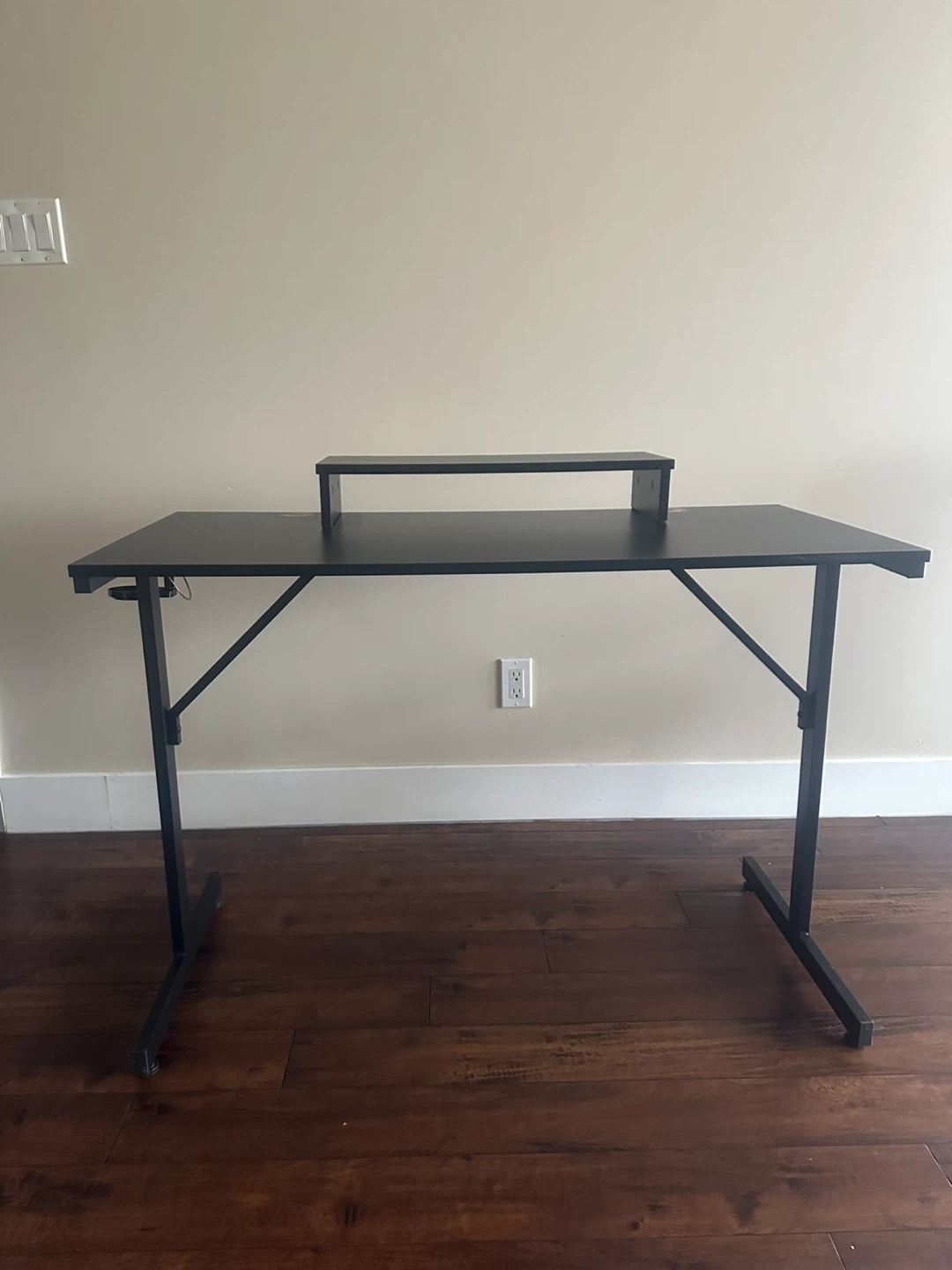 Black Gaming Desk with Monitor Stand - photo 3