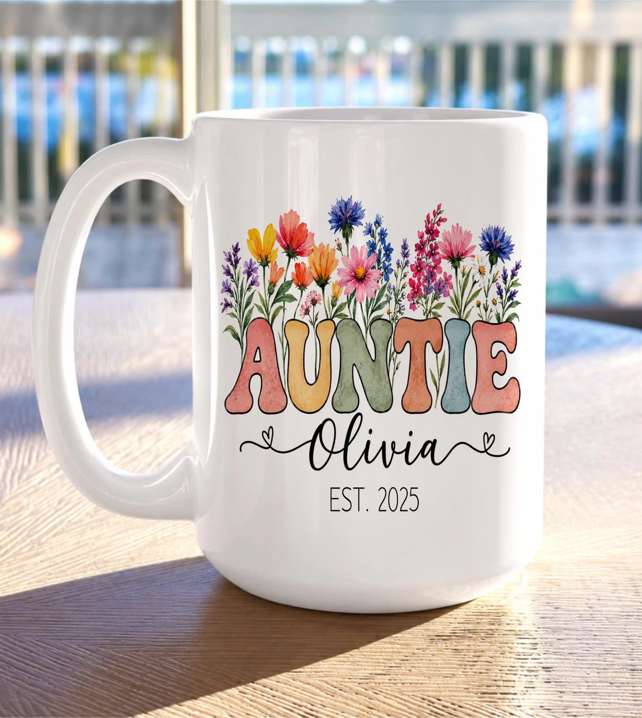 Personalized Auntie Mug | Custom Name + Year | Christmas Gift