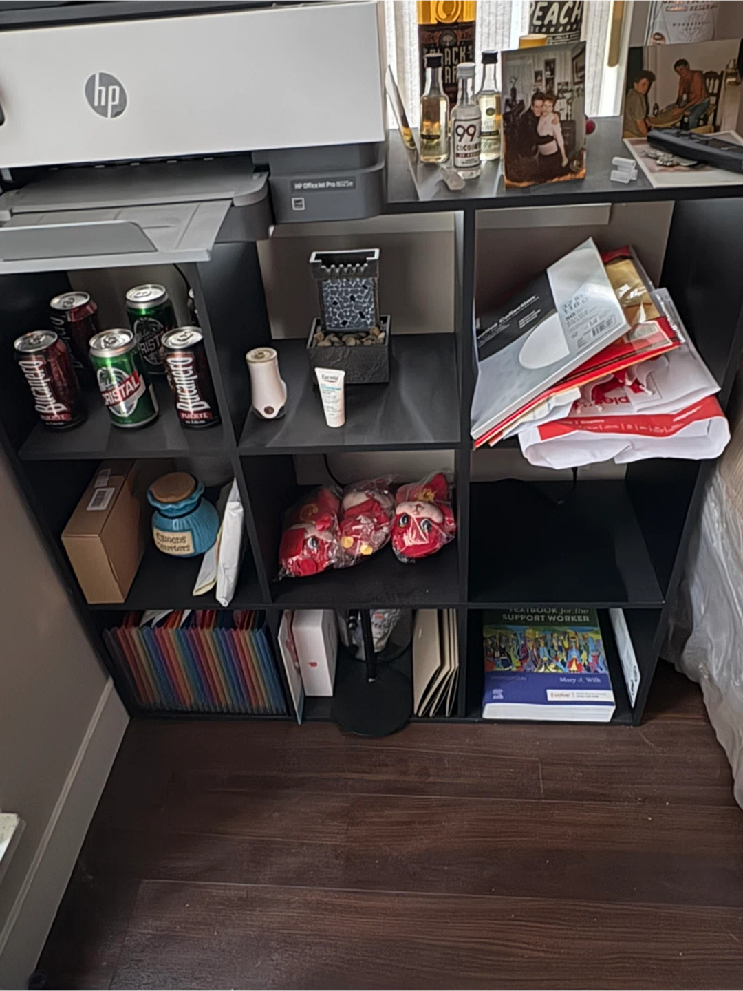 Black 9-Cube Storage Shelf