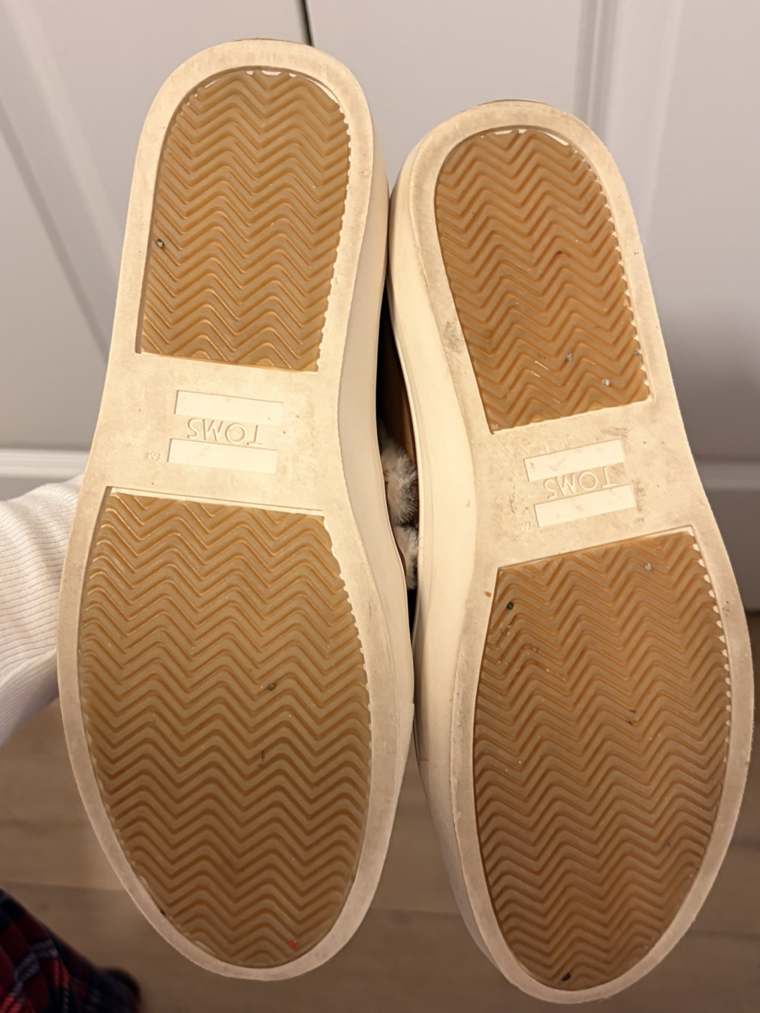 TOMS Faux Fur Lined Slip-On Shoes - Tan, Size 7.5 - photo 4