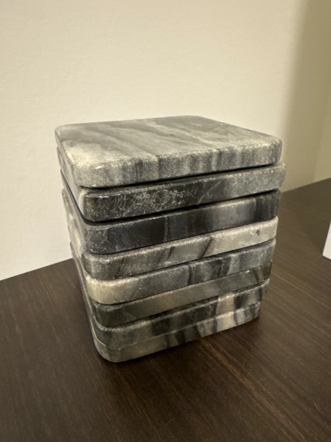 Set of 8 Grey Marble Coasters