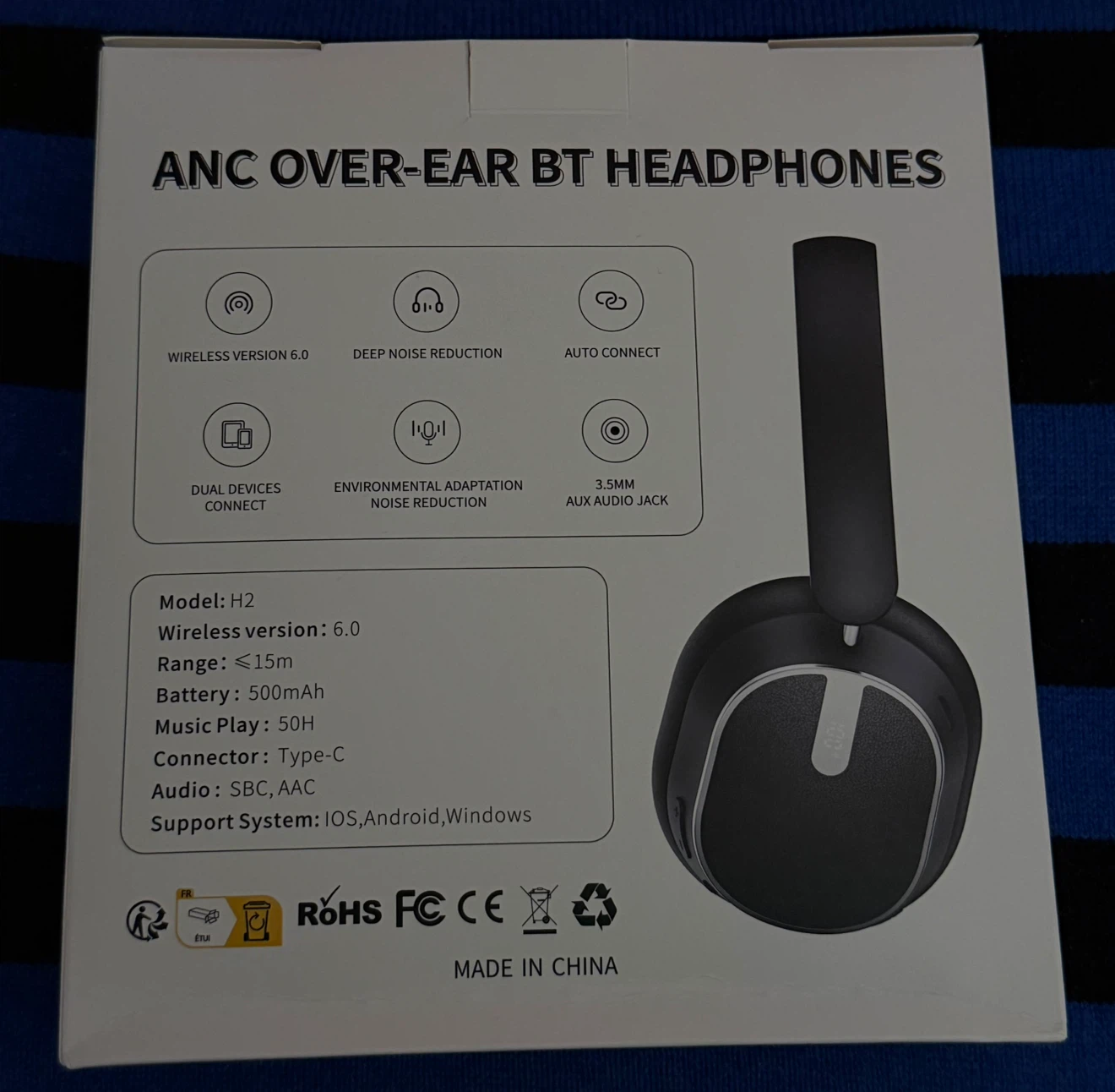 BRAND NEW!! H2 ANC Over-Ear Wireless Headphones - photo 2