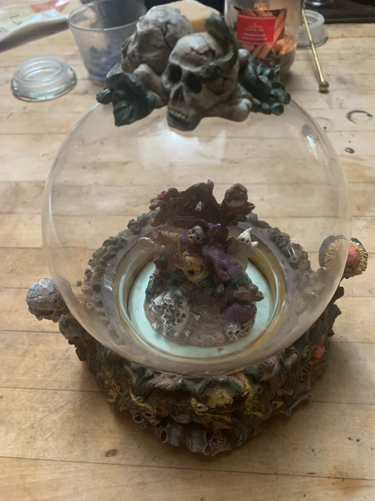 Halloween Skeleton and Ghost Globe