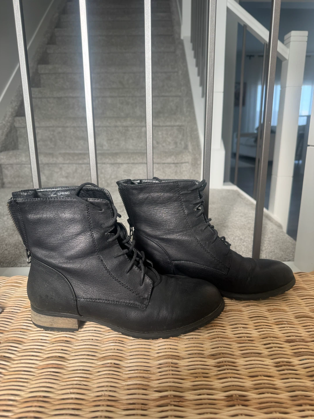 Call It Spring Black Lace-Up Boots