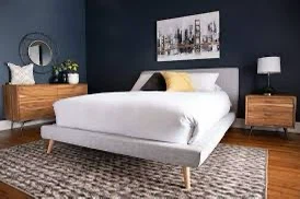Grey Upholstered Queen Size Bed Frame - photo 3