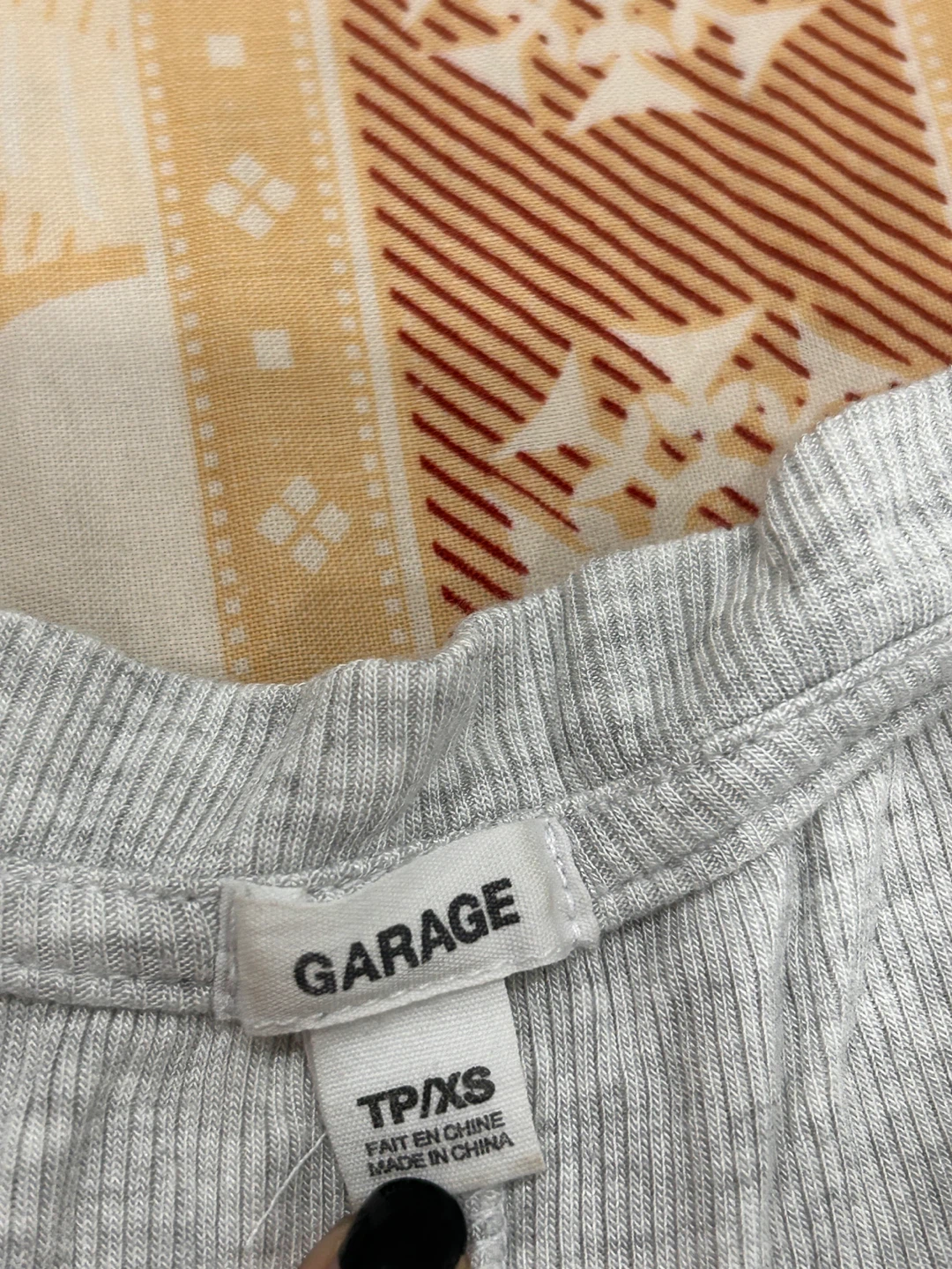 Garage Grey Ribbed Long Sleeve Henley - photo 2