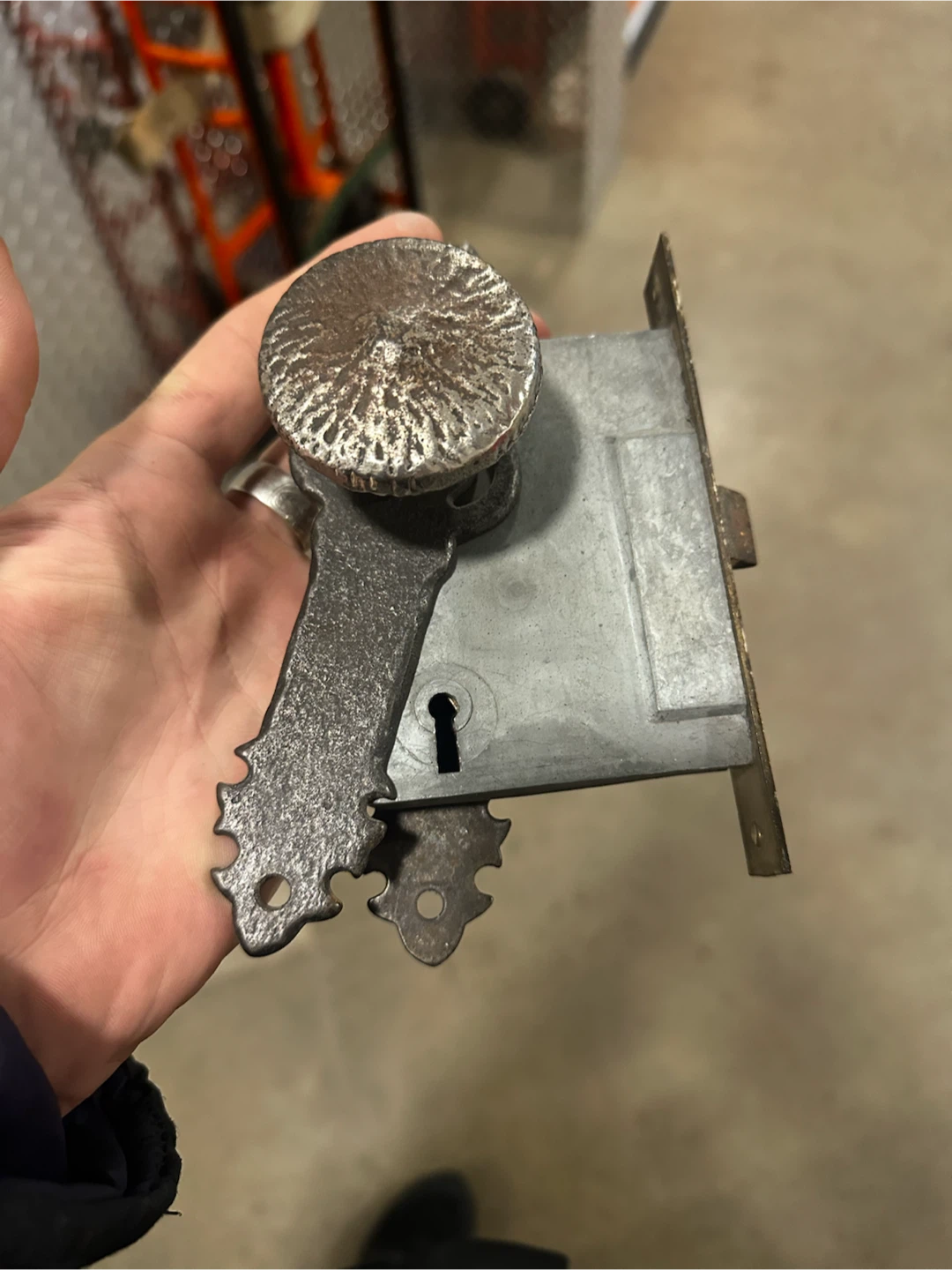 Antique Mortise Lock Assembly with Cast Iron Knobs - photo 4