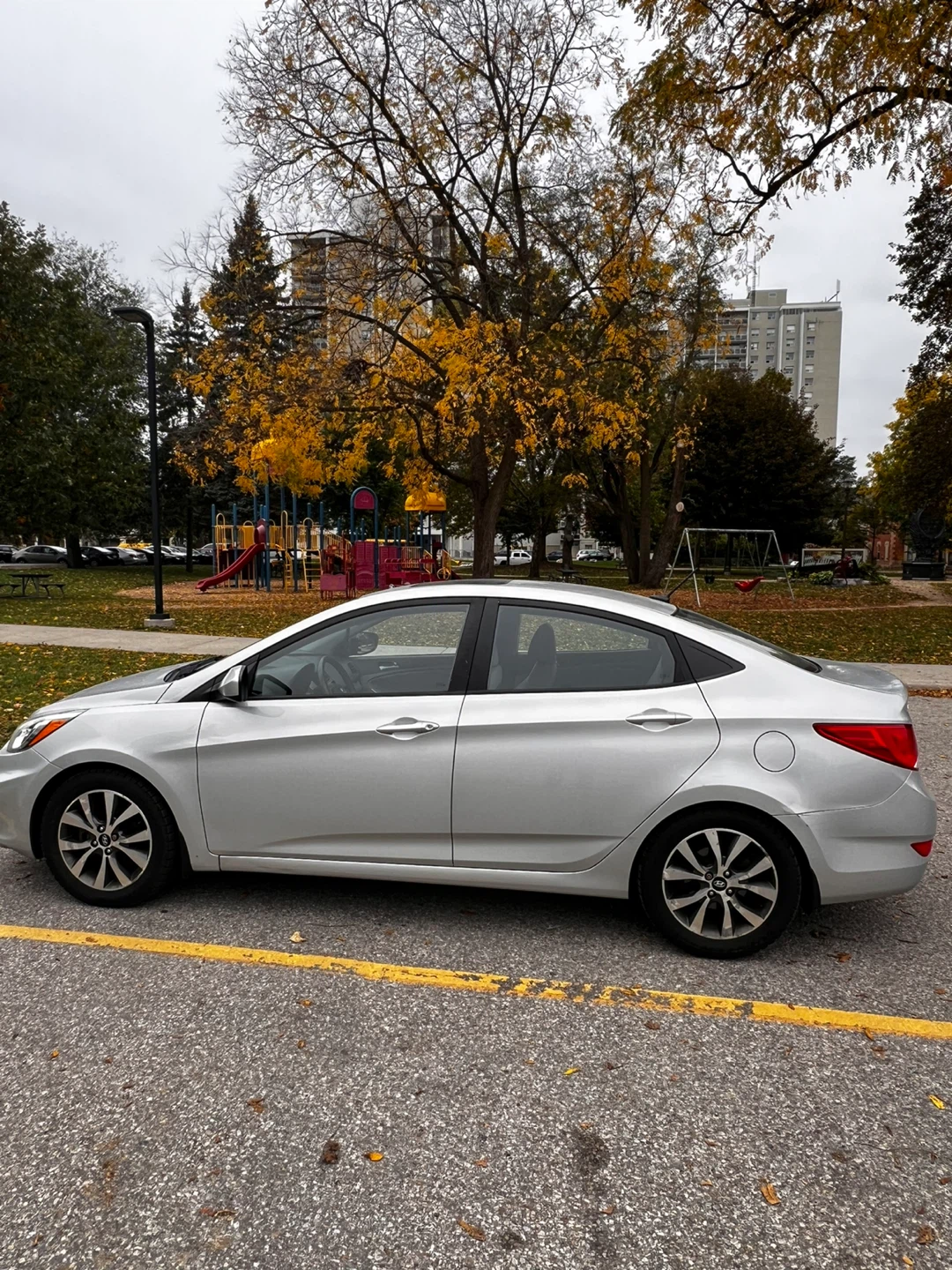 Silver Hyundai Accent Sedan