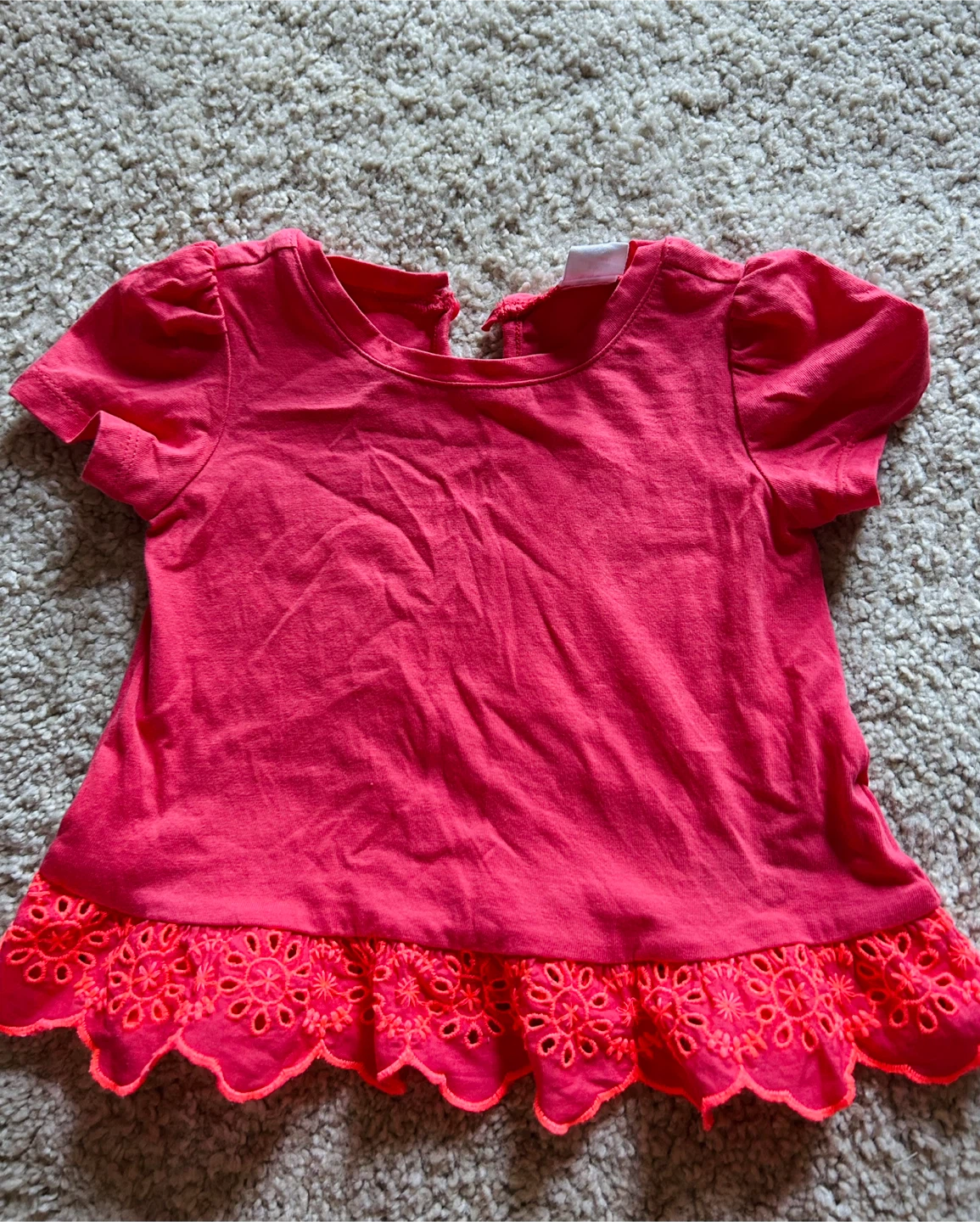 Baby Gap Pink Eyelet Hem Top