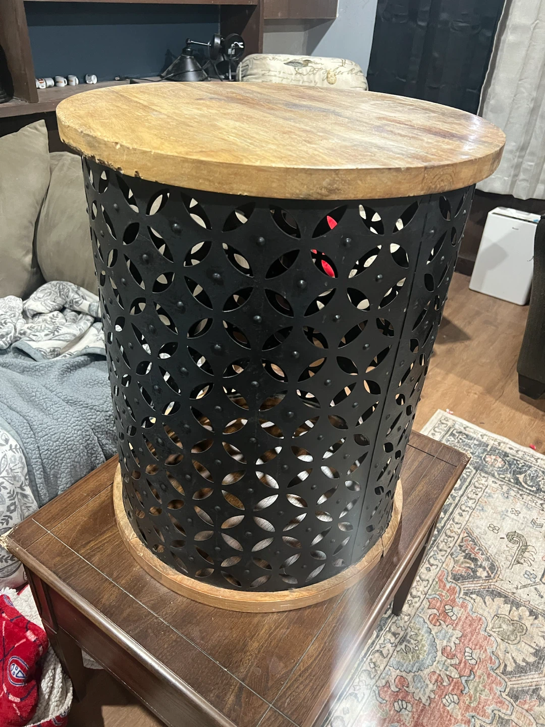 Metal and Wood Accent Side Table - photo 2