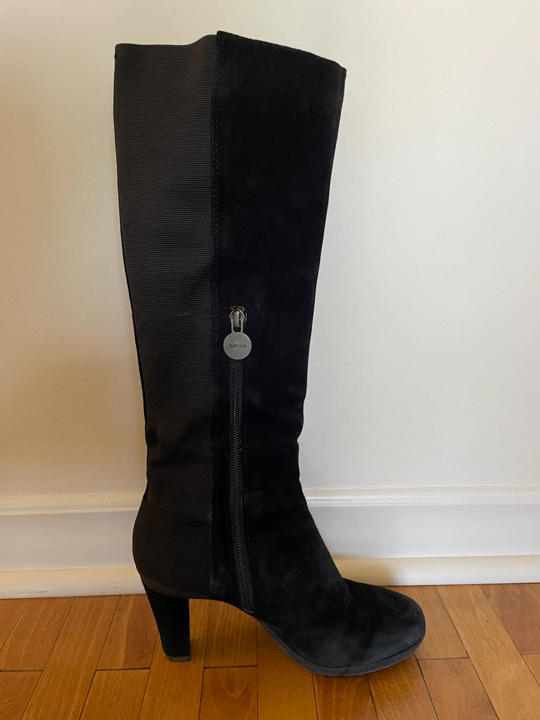 Geox Black Suede Knee-High Boots - photo 2