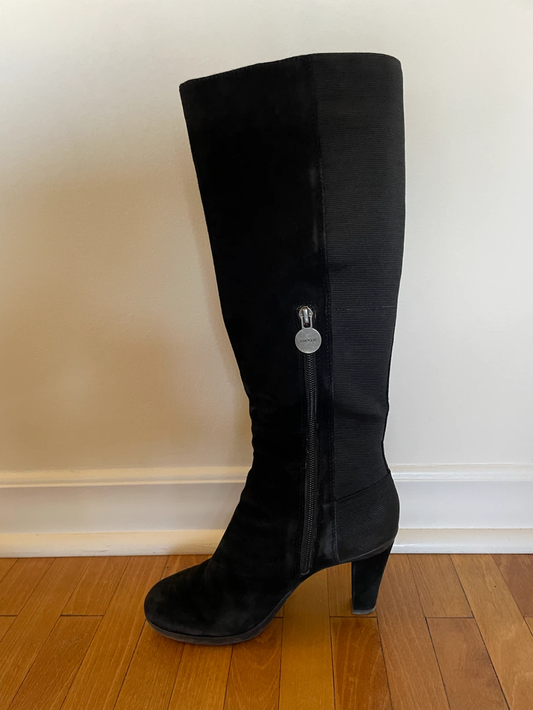Geox Black Suede Knee-High Boots - photo 5