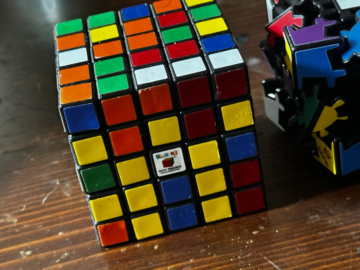 Vintage Rubik's 3x3, 5x5 & Meffert's Gear Cube Lot - photo 2