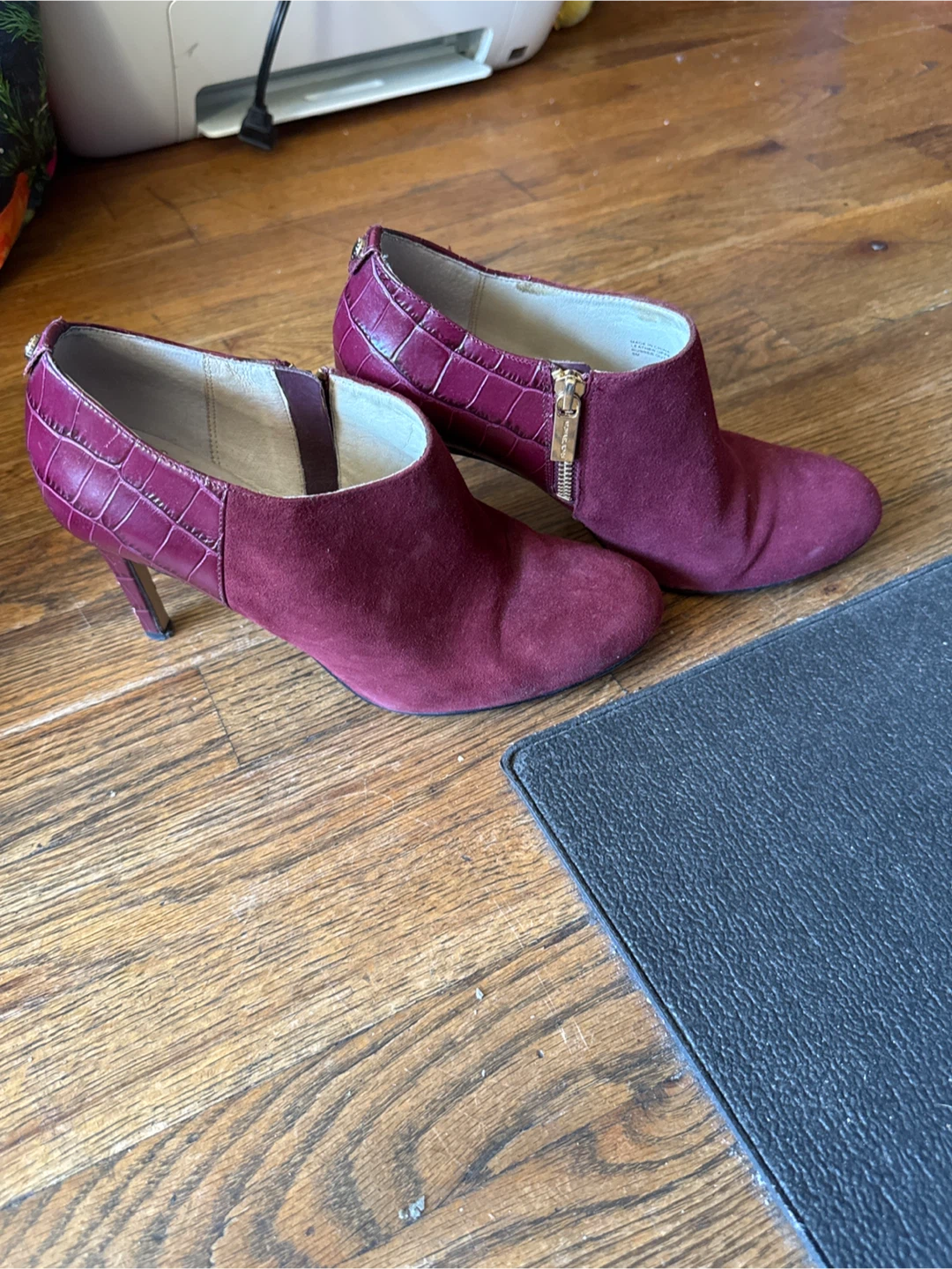 Size 8 Michael Kors Burgundy Suede Booties