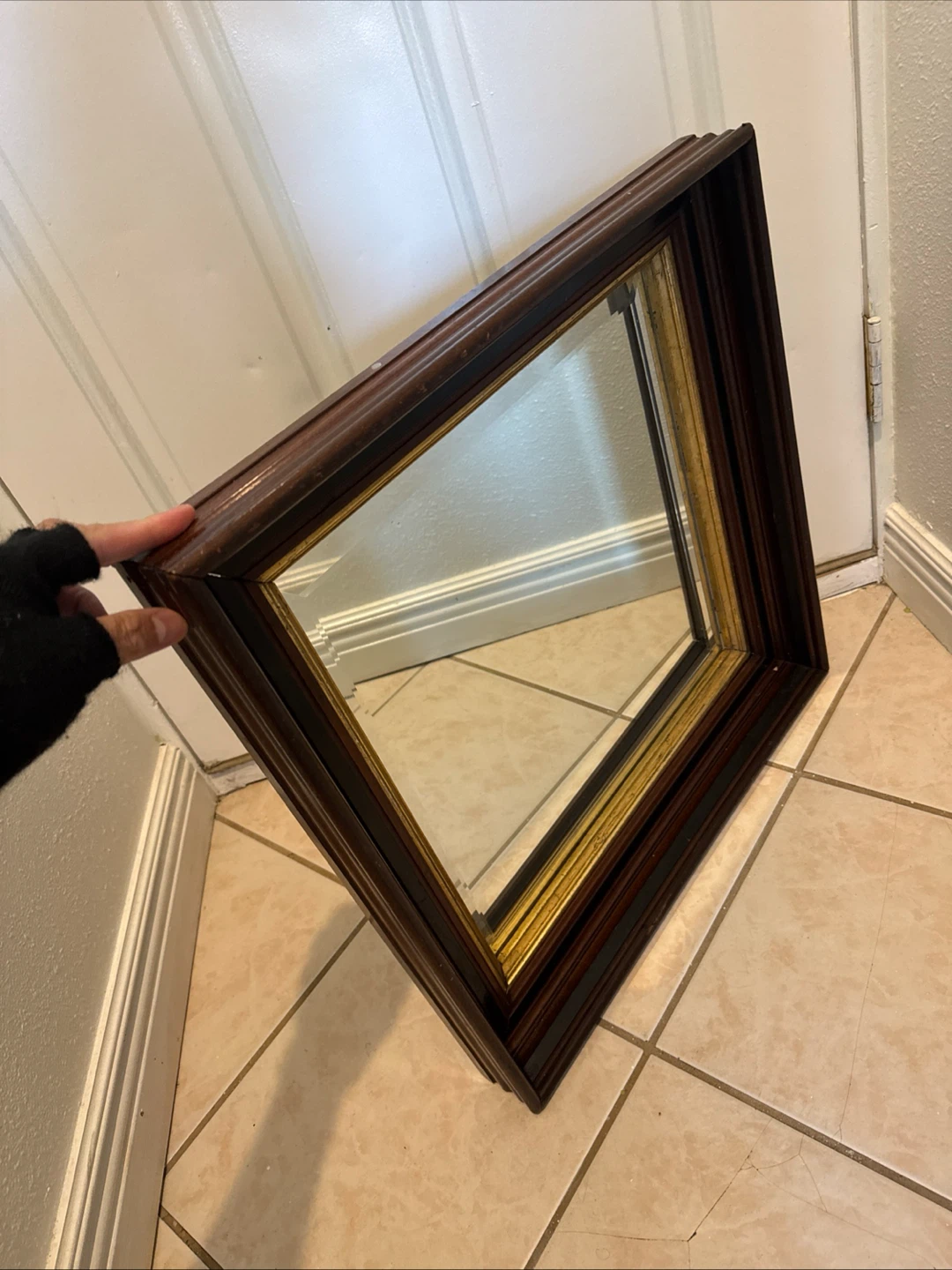 Vintage Wooden Wall Mirror