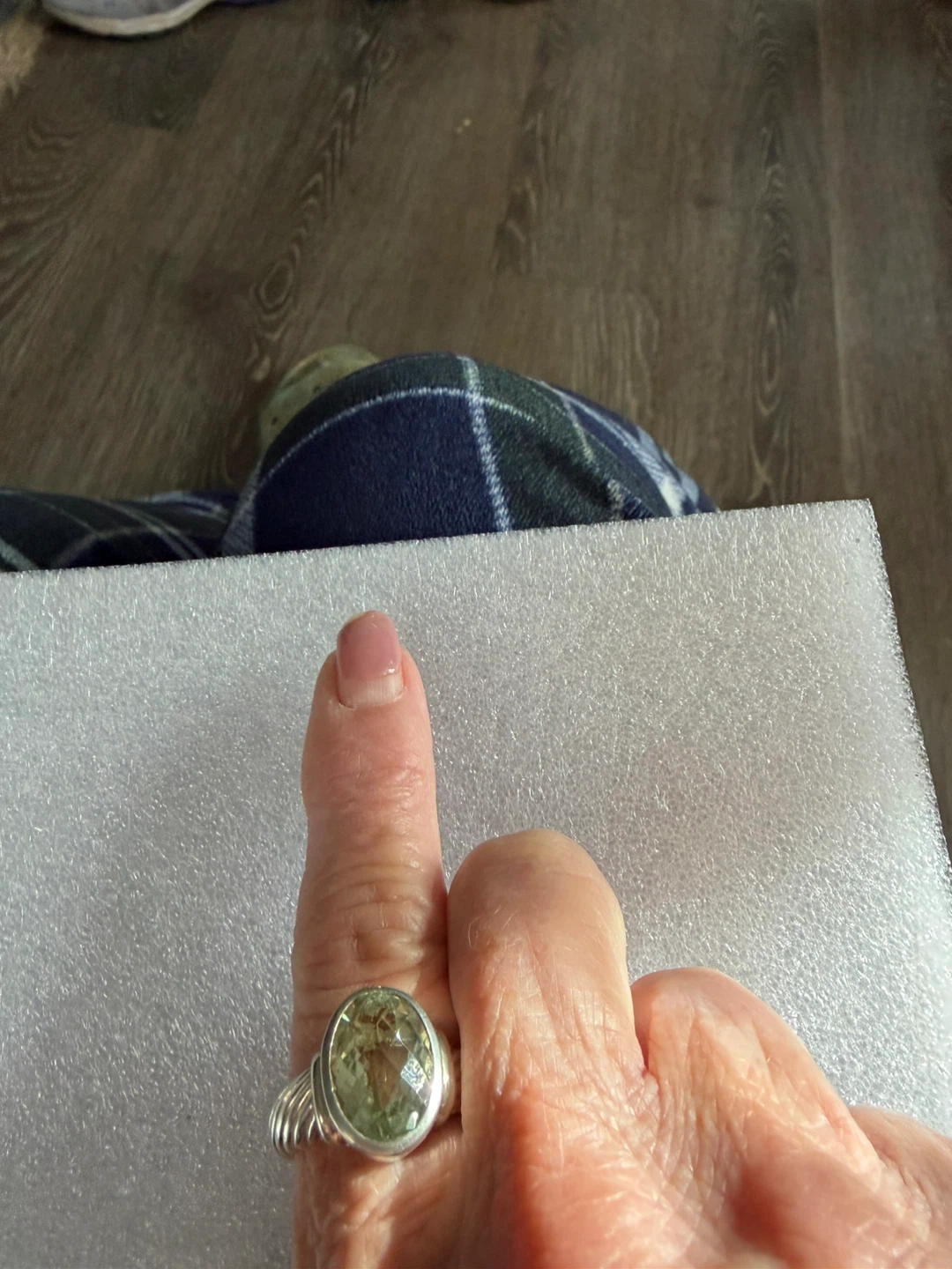 925 Sterling silver Green Gemstone Ring - photo 2