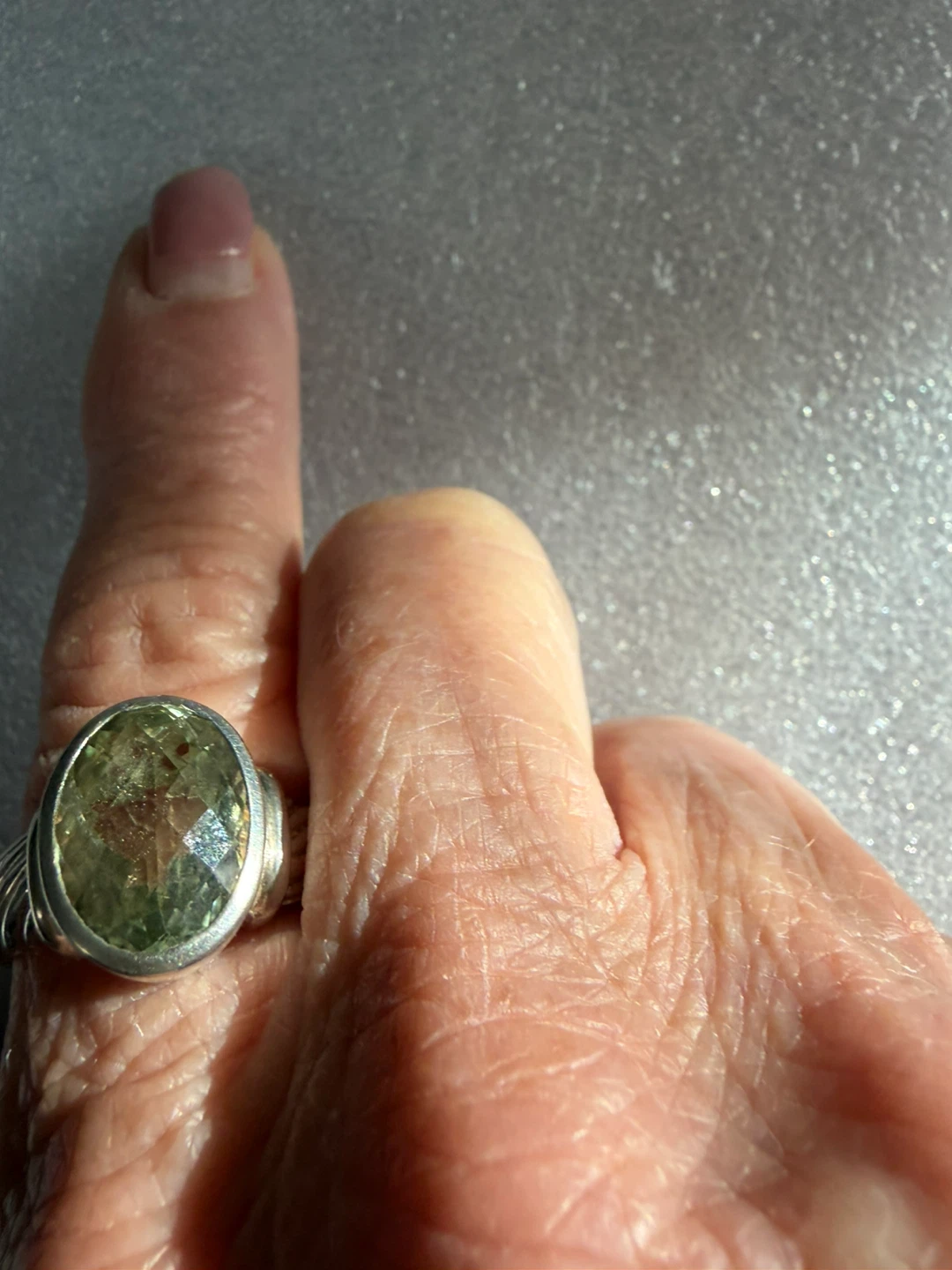 925 Sterling silver Green Gemstone Ring - photo 5