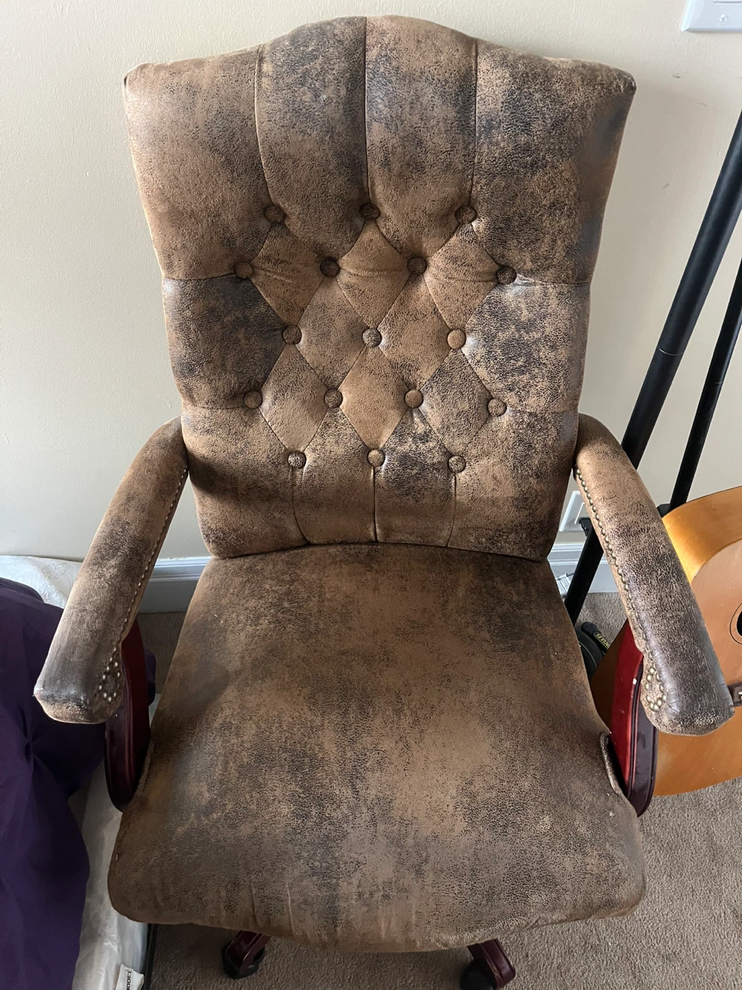 Vintage-Style Brown Office Chair - photo 2