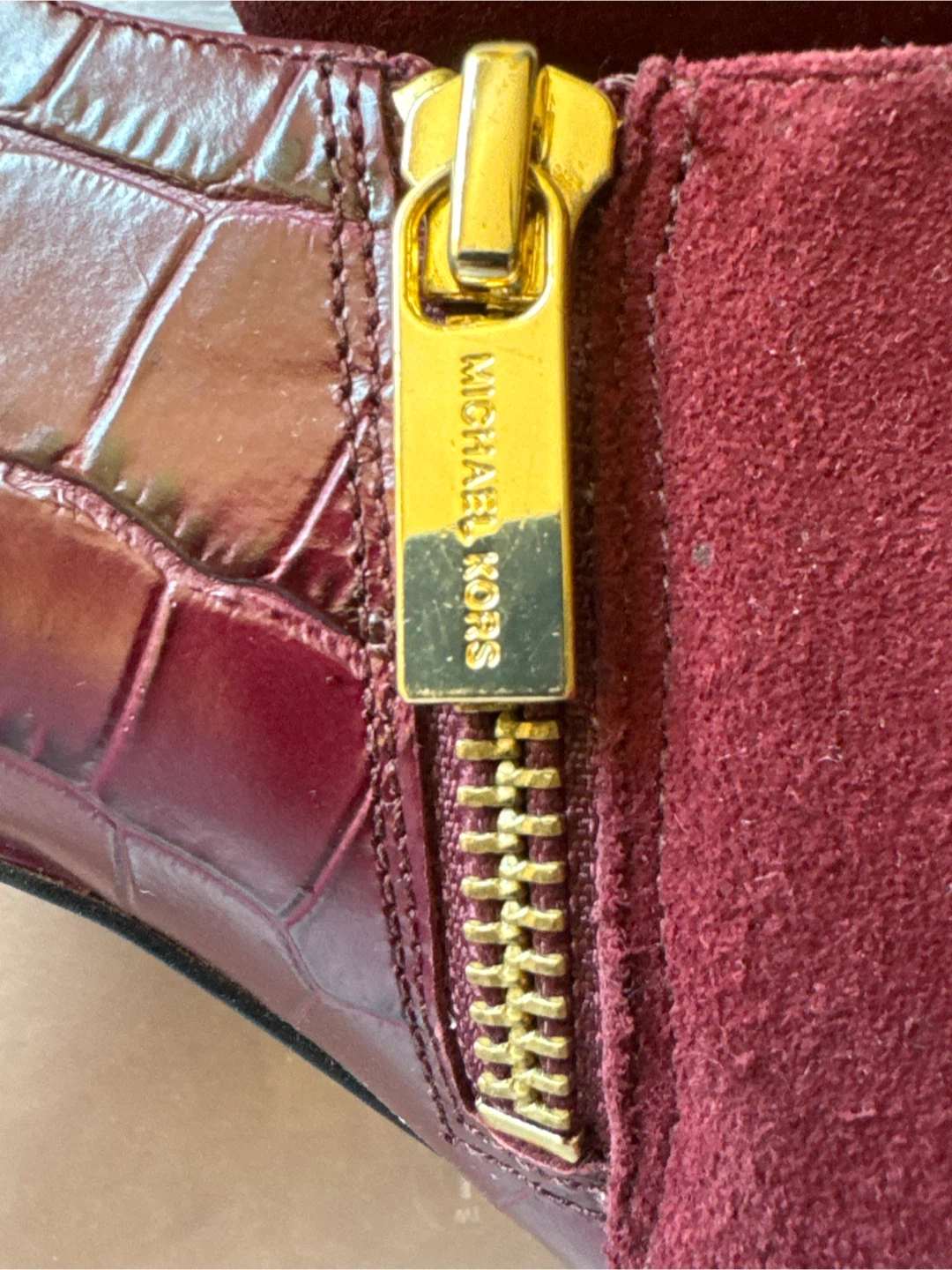 Size 8 Michael Kors Burgundy Suede Booties - photo 3