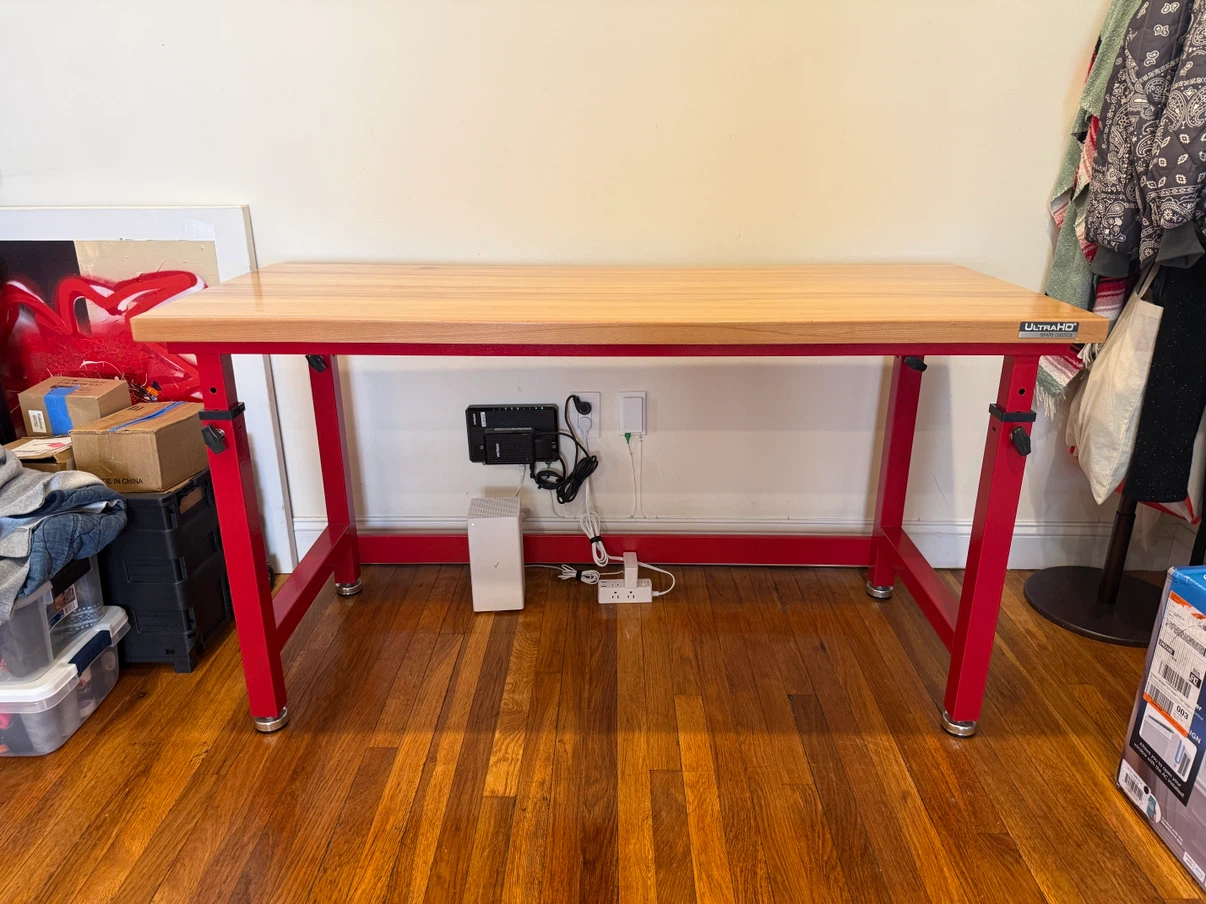 ULTRAHD Seville Classics Workbench - 60" Wide - RED BASE