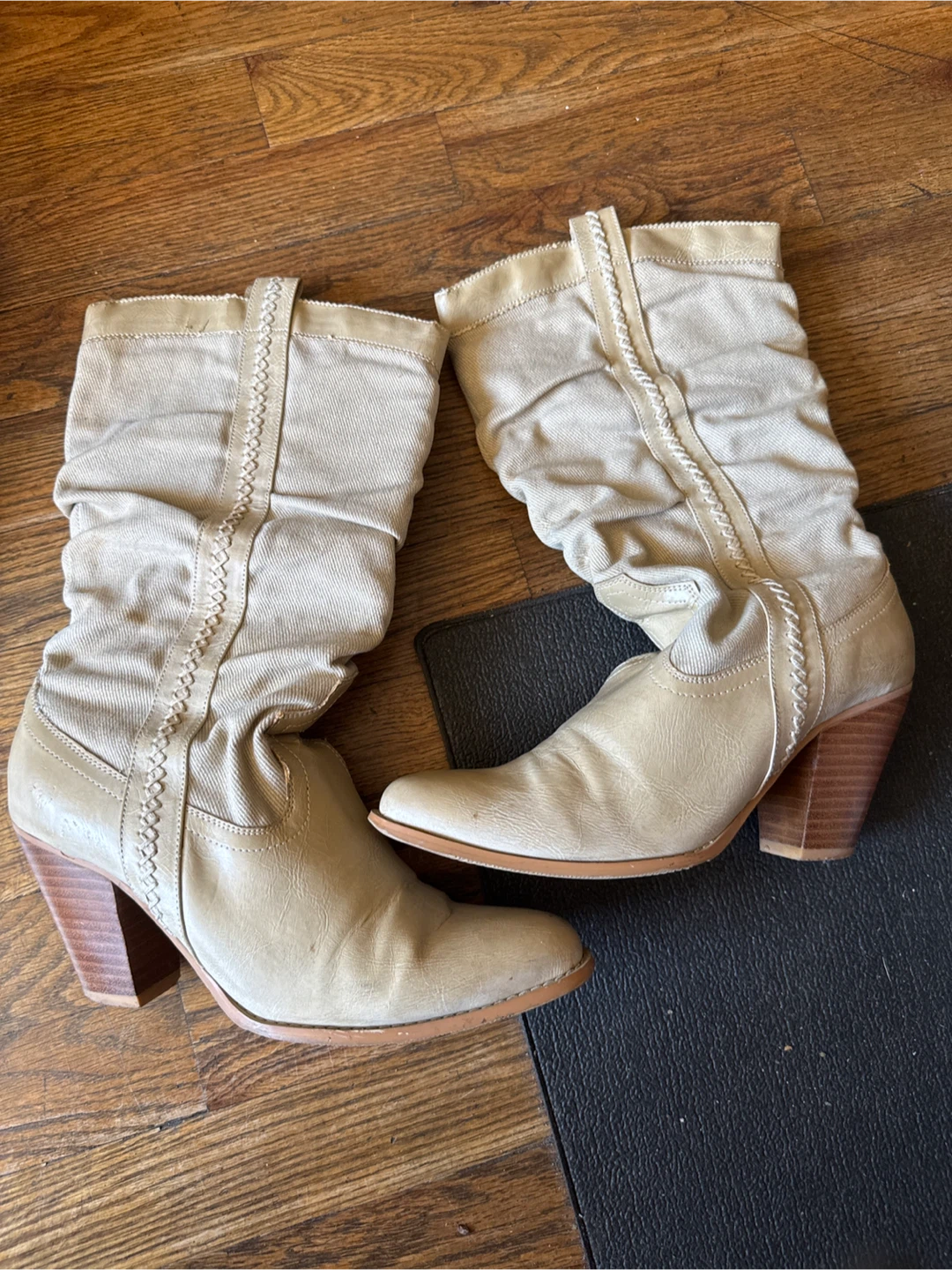 Palomino Beige Slouchy Boots Size 8