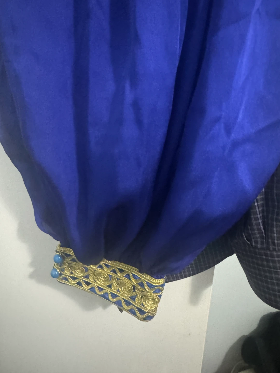 Royal Blue and Gold Embellished Dress - photo 3