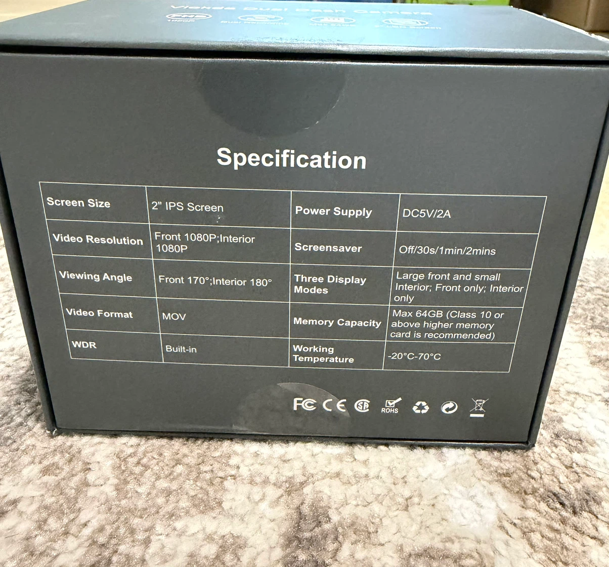 Vlokda X50 Front & Inside Dual Dash Camera w/ Super Night Vision - photo 2