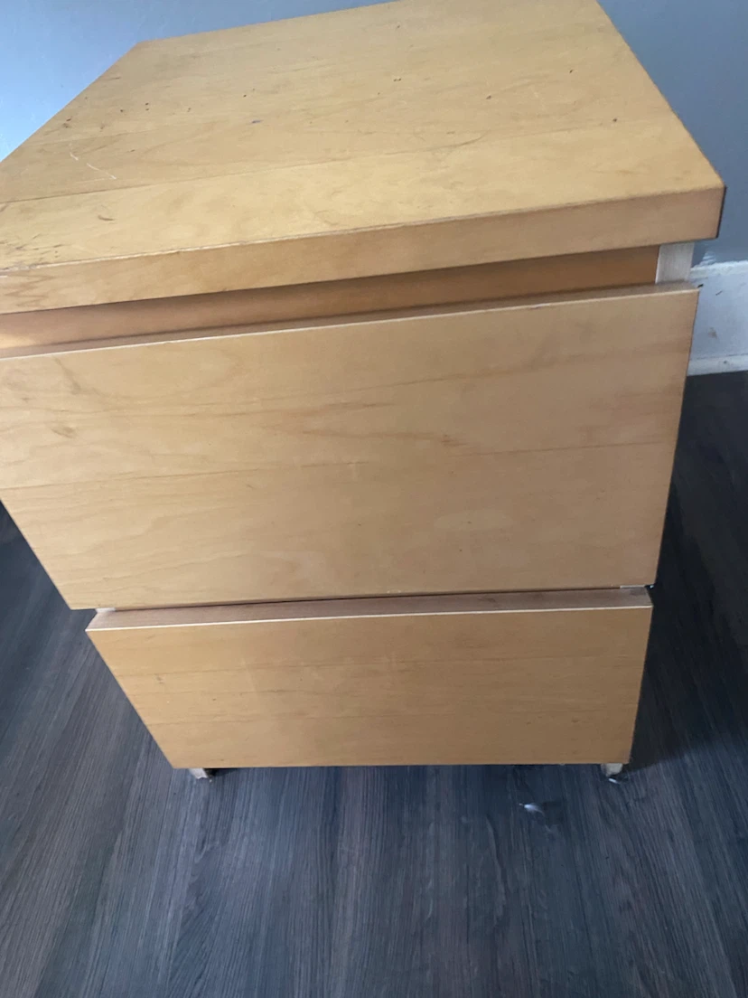 Two-Drawer Light Wood Bedside Table - photo 2