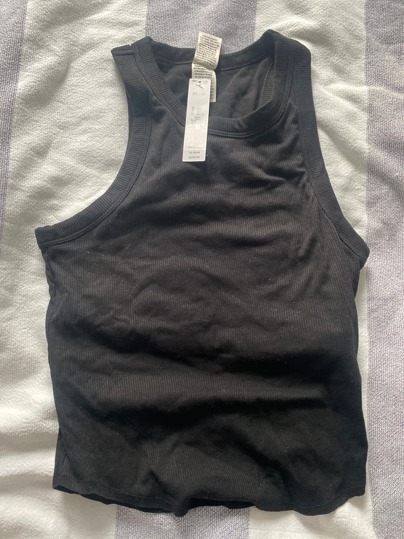 Victoria's Secret PINK Black Ribbed Tank Top