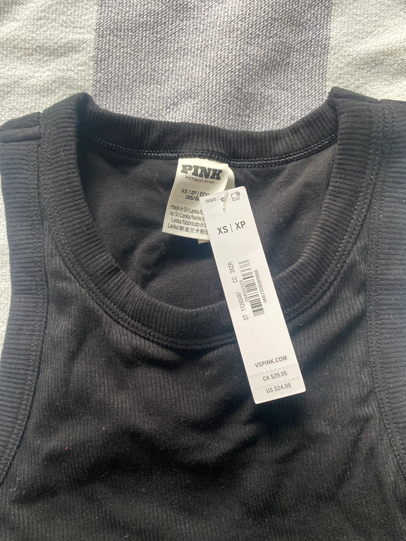 Victoria's Secret PINK Black Ribbed Tank Top - photo 2