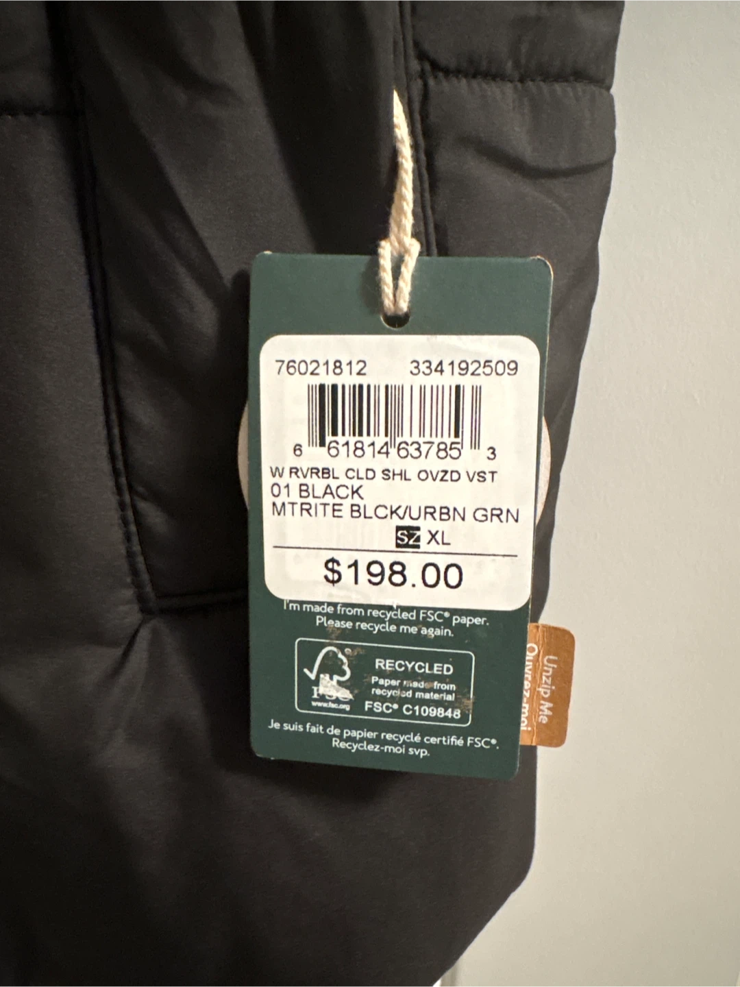 New Tentree Reversible Cloud Shell Oversized Vest - photo 2
