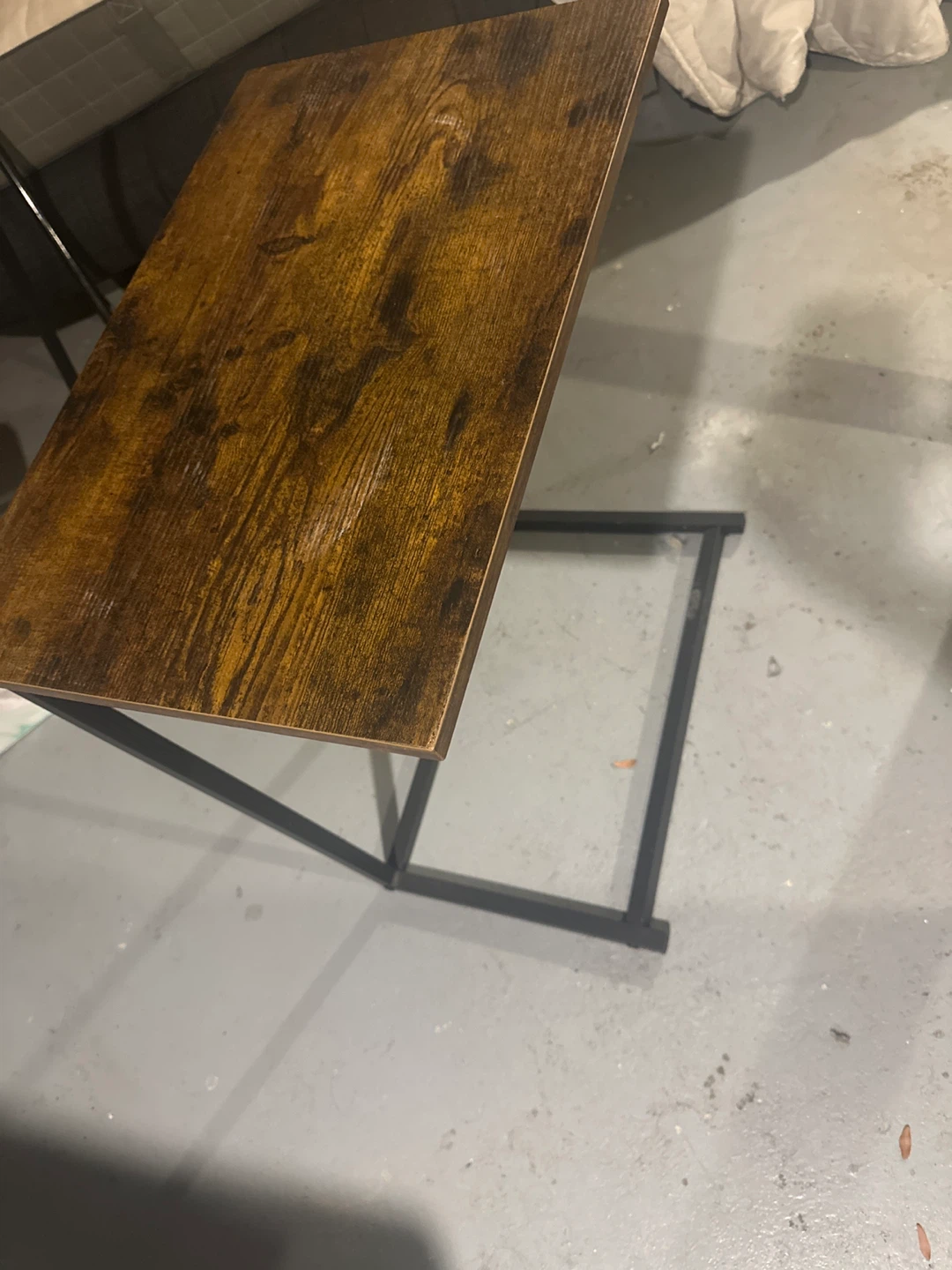 Rustic Industrial C-Shaped Side Table