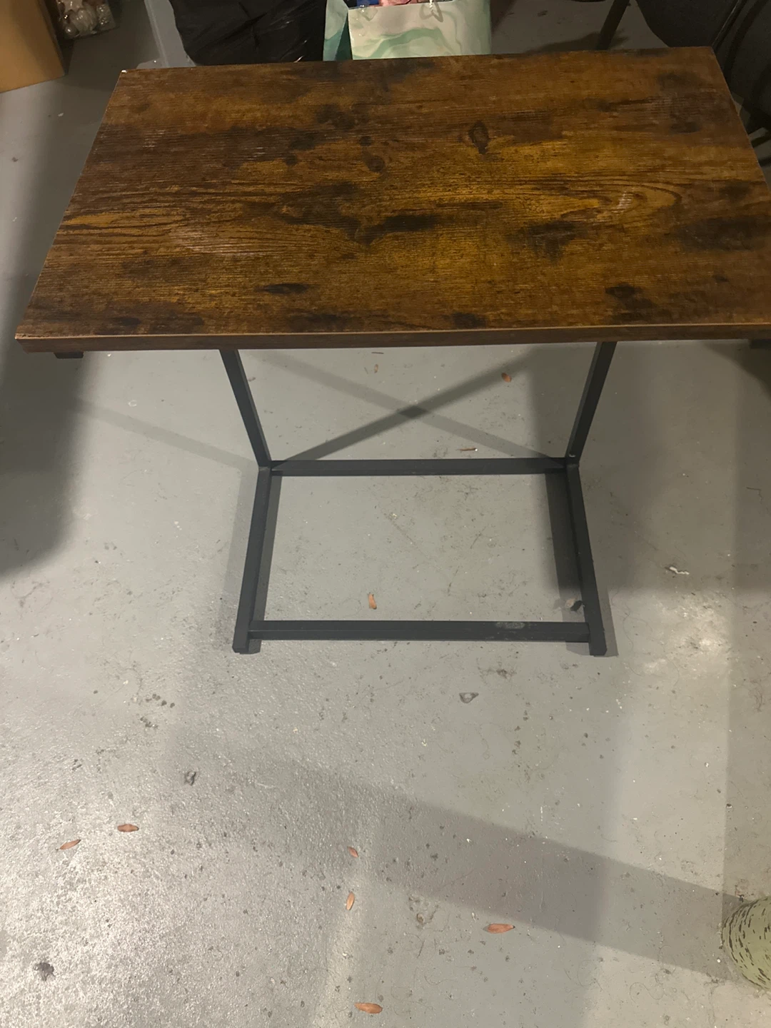 Rustic Industrial C-Shaped Side Table - photo 2