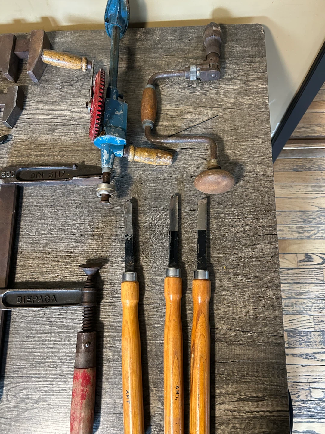 Vintage Hand Tool Lot - Clamps, Planes, Drills, and Chisels - photo 2