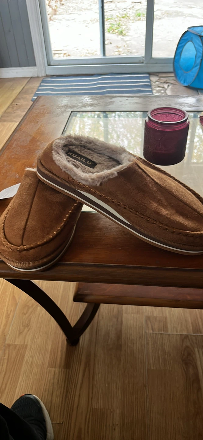 KUAILU Brown Suede Faux Fur Slippers - photo 2