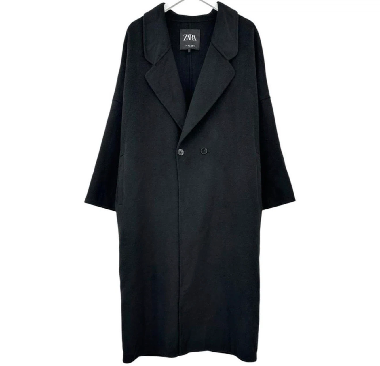 Zara Black Wool Blend Long Coat