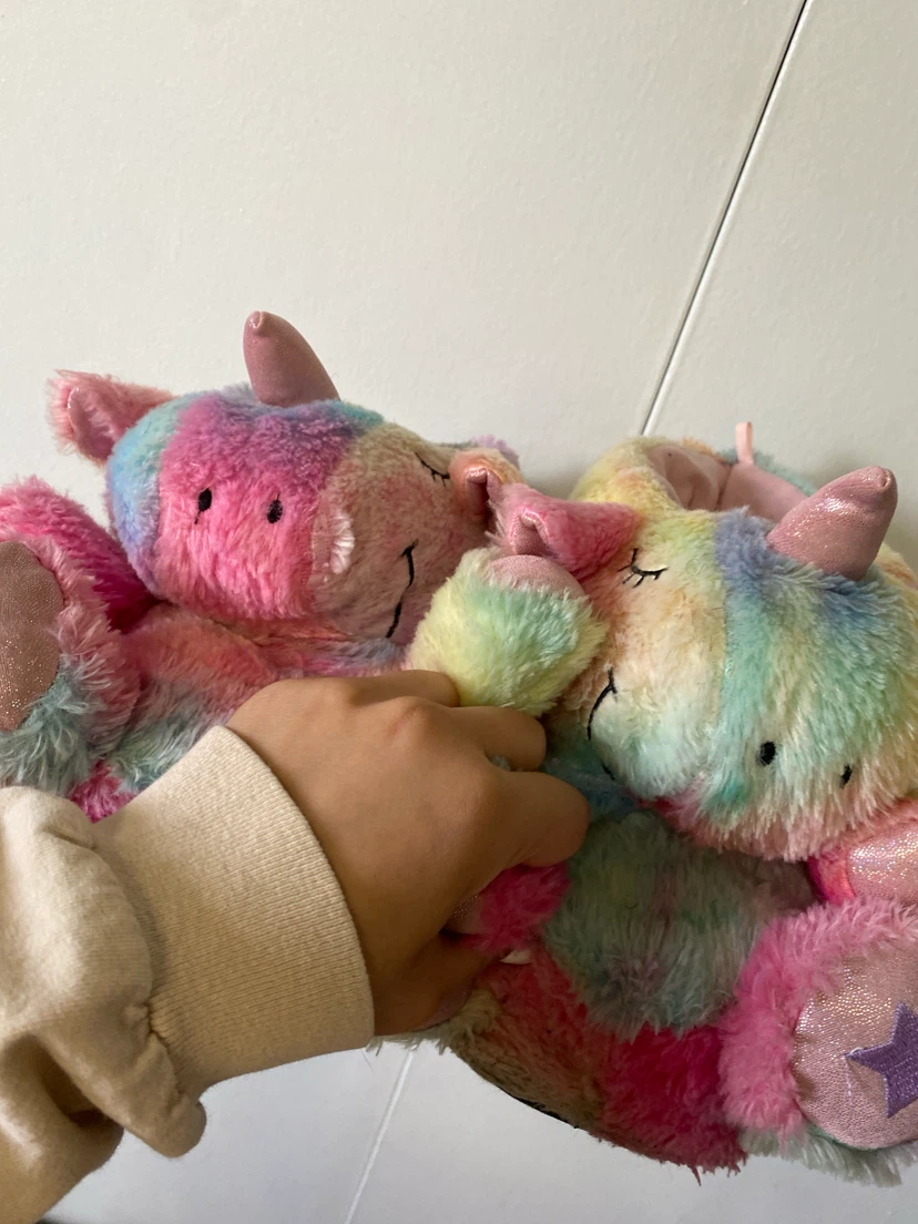 Rainbow Unicorn Plush Slippers