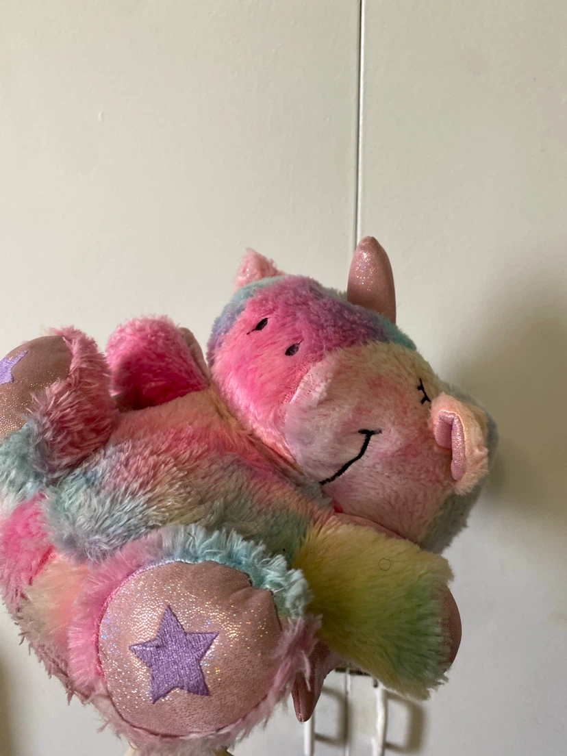 Rainbow Unicorn Plush Slippers - photo 2
