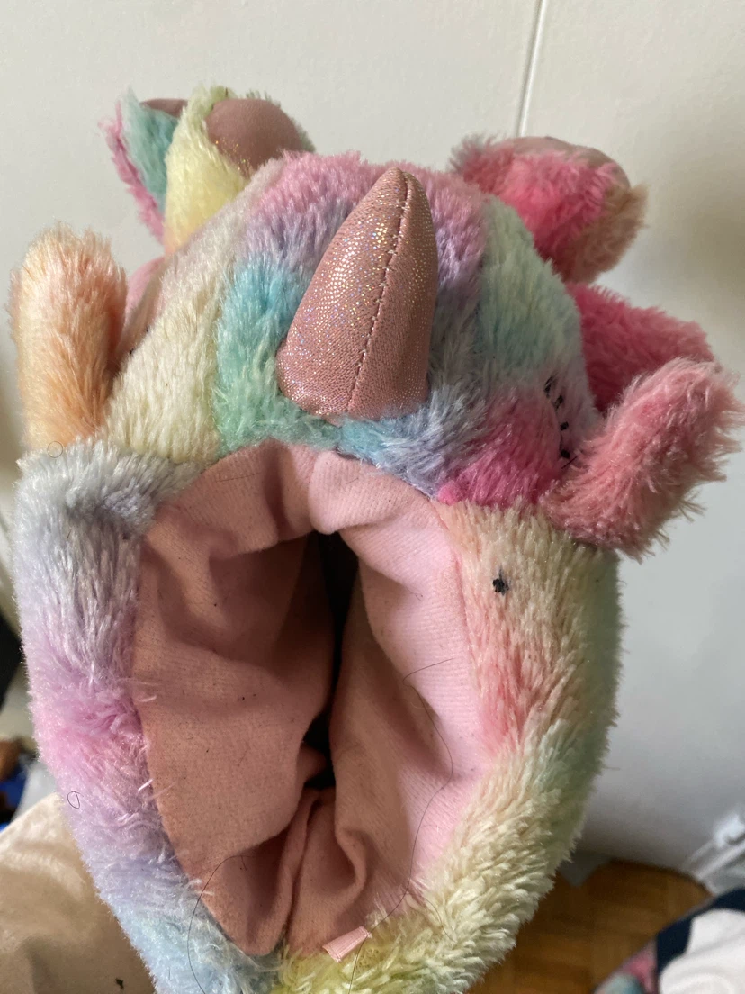 Rainbow Unicorn Plush Slippers - photo 3