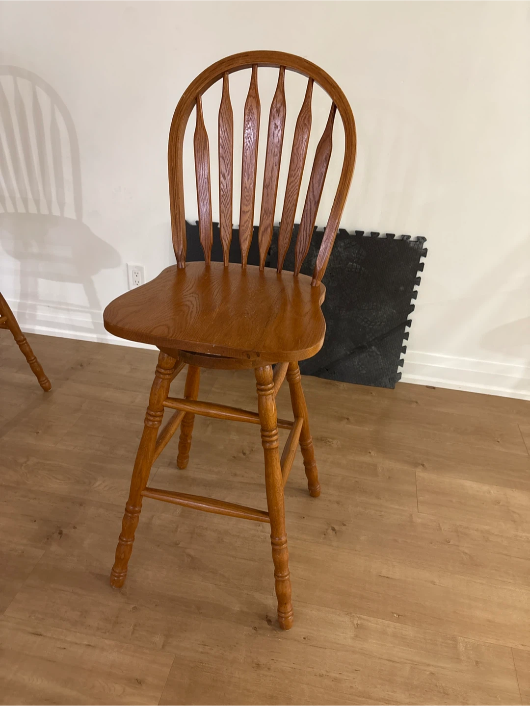 Solid Wood Swivel Bar Stool