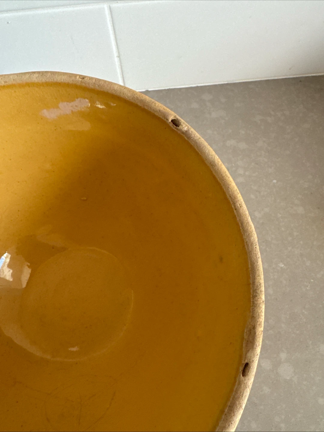 Vintage Yellow Ceramic Mixing Bowl - photo 4
