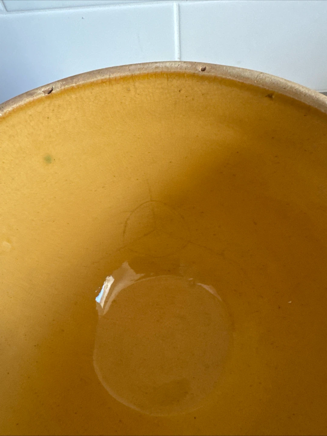 Vintage Yellow Ceramic Mixing Bowl - photo 5